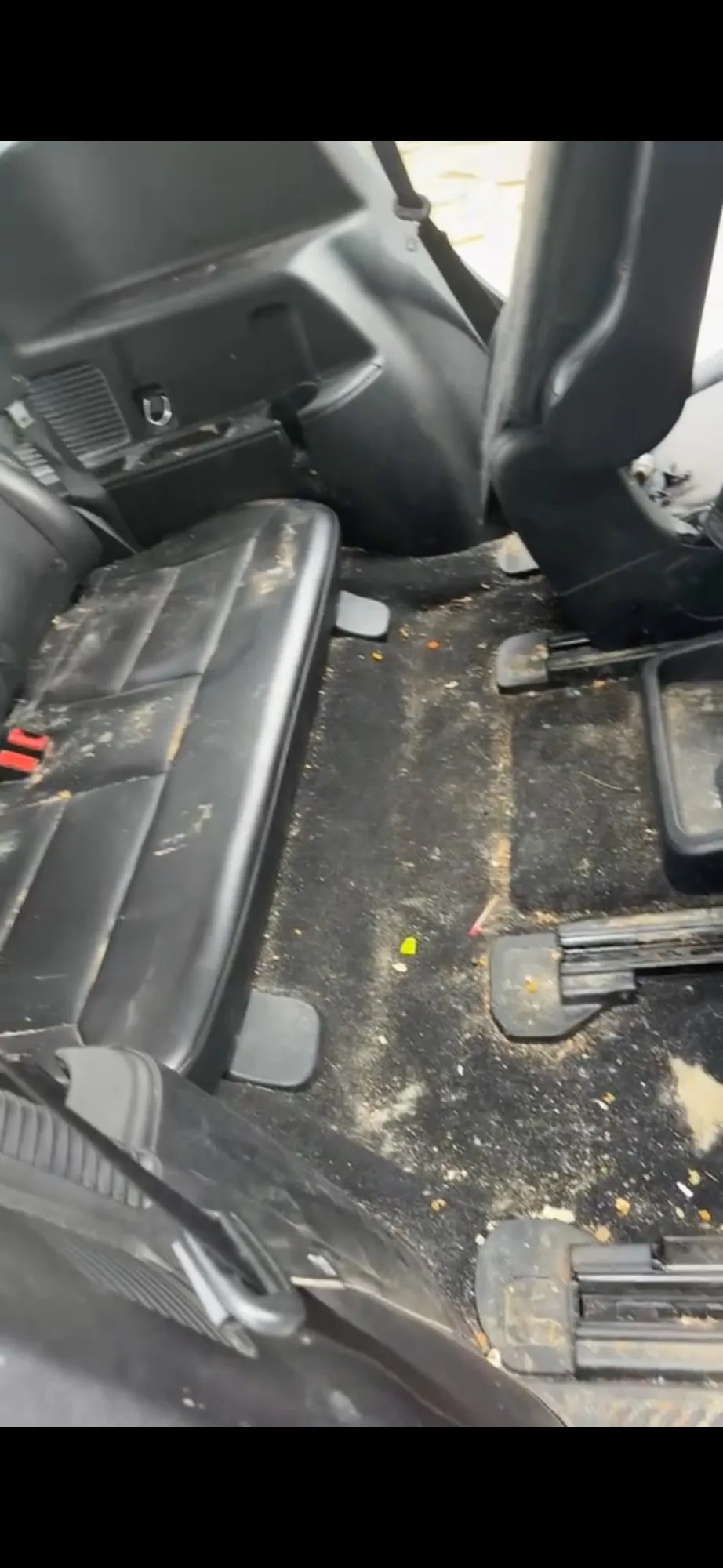 Dirty truck interior before detail