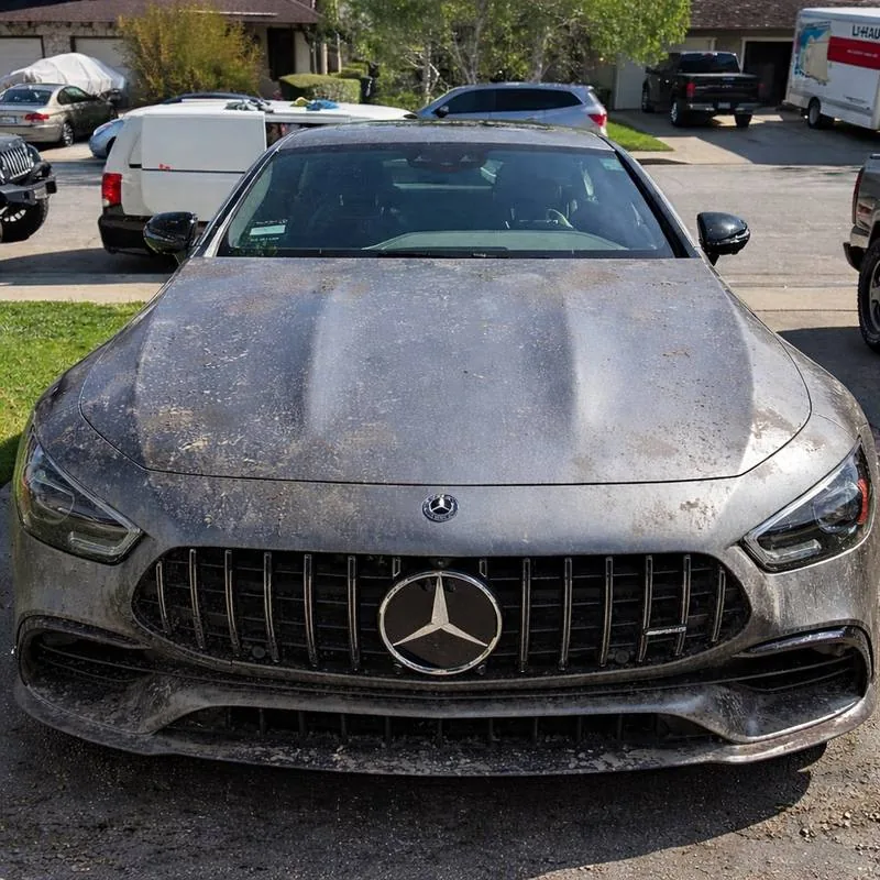 Dusty Mercedes AMG before wash